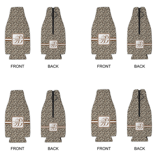 Leopard Print Zipper Bottle Cooler - Set of 4 - APPROVAL