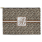 Leopard Print Zipper Pouch - Large - 12.5"x8.5" (Personalized)