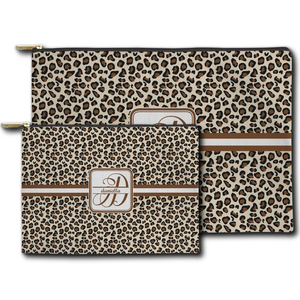 Leopard Print Zippered Pouches - Size Comparison