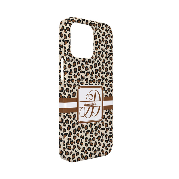 Custom Leopard Print iPhone Case - Plastic - iPhone 13 Mini (Personalized)