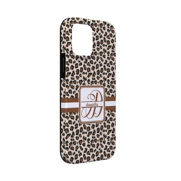 Custom Leopard Print iPhone Case - Rubber Lined - iPhone 13 Mini (Personalized)