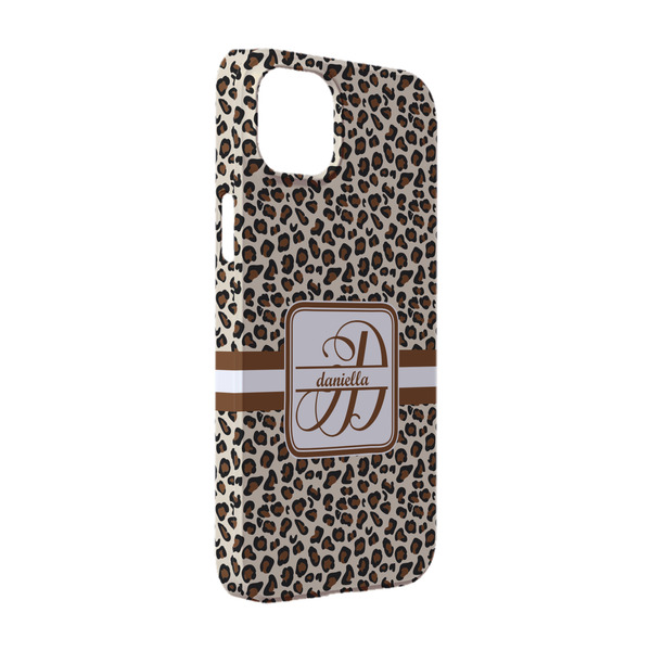 Custom Leopard Print iPhone Case - Plastic - iPhone 14 (Personalized)