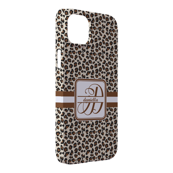 Custom Leopard Print iPhone Case - Plastic - iPhone 14 Plus (Personalized)