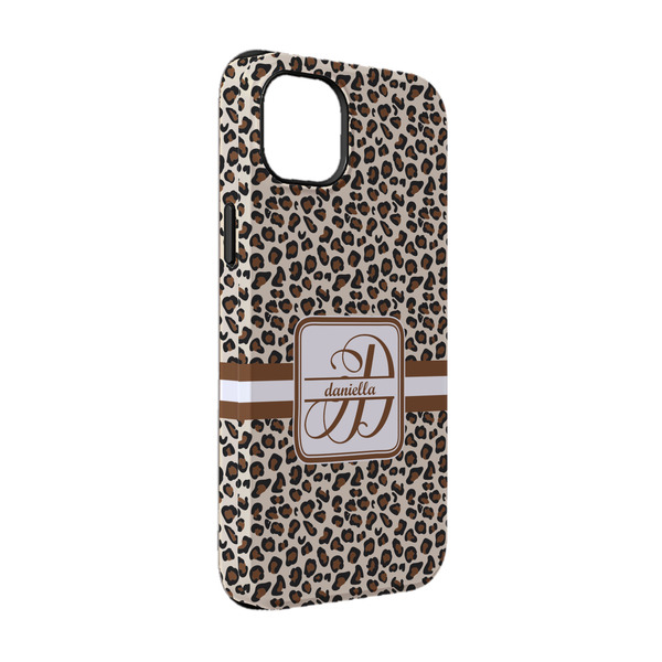 Custom Leopard Print iPhone Case - Rubber Lined - iPhone 14 (Personalized)