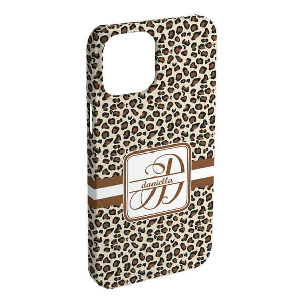 Custom Leopard Print iPhone Case - Plastic - iPhone 15 Plus (Personalized)
