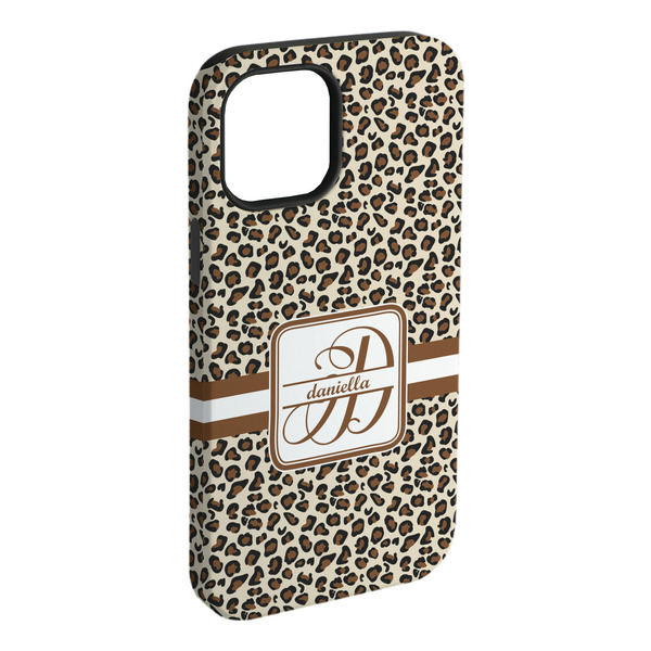 Custom Leopard Print iPhone Case - Rubber Lined - iPhone 15 Plus (Personalized)