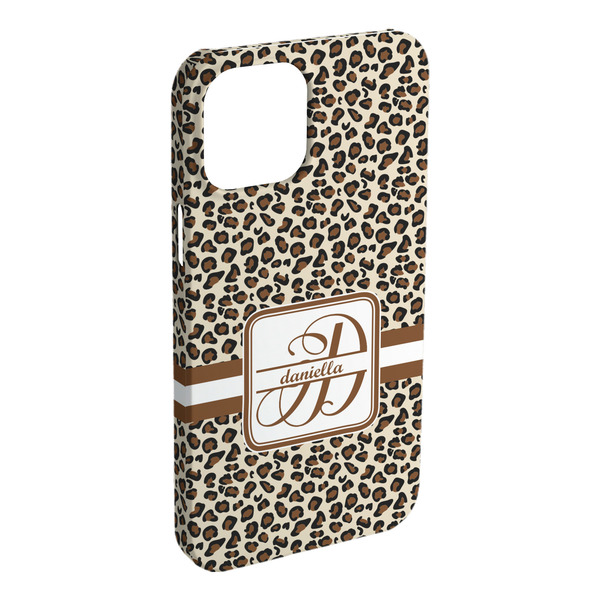 Custom Leopard Print iPhone Case - Plastic - iPhone 15 Pro Max (Personalized)