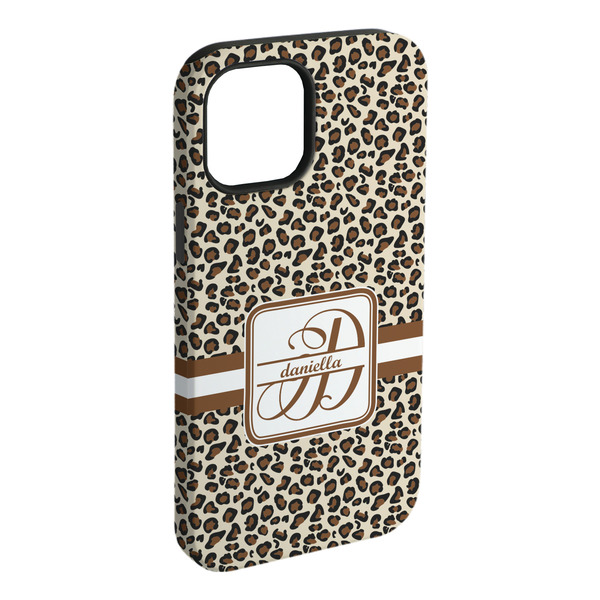 Custom Leopard Print iPhone Case - Rubber Lined - iPhone 15 Pro Max (Personalized)