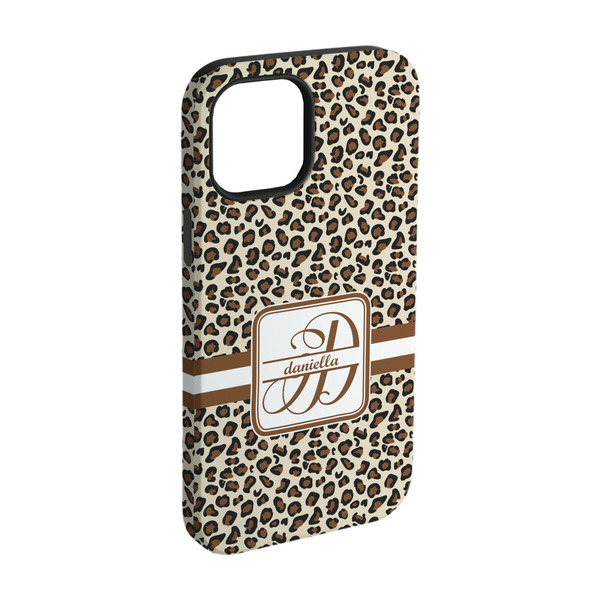 Custom Leopard Print iPhone Case - Rubber Lined - iPhone 15 Pro (Personalized)