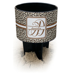 Leopard Print Black Beach Spiker Drink Holder (Personalized)