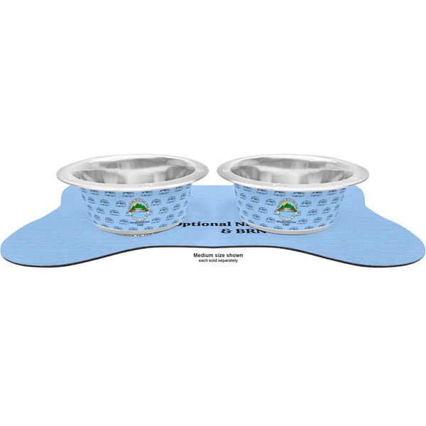 Carolina Airstream Club Metal Pet Bowls - On Dog Bone Shaped Mat