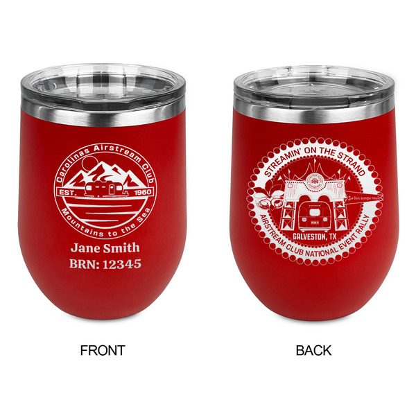 Carolina Airstream Club Stainless Wine Tumblers - Red - Double Sided - Approval
