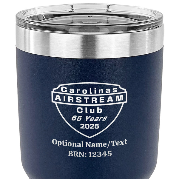 65th Anniversary of  the Carolina Airstream Club 30 oz Stainless Steel Ringneck Tumbler - Navy - CLOSE UP