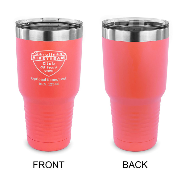 65th Anniversary of  the Carolina Airstream Club 30 oz Stainless Steel Ringneck Tumblers - Coral - Single Sided - APPROVAL