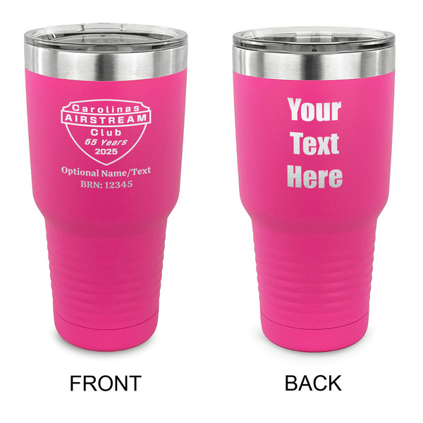 Custom 65th Anniversary of  the Carolina Airstream Club 30 oz Stainless Steel Tumbler - Pink - Double-Sided