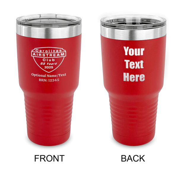Custom 65th Anniversary of  the Carolina Airstream Club 30 oz Stainless Steel Tumbler - Red - Double-Sided