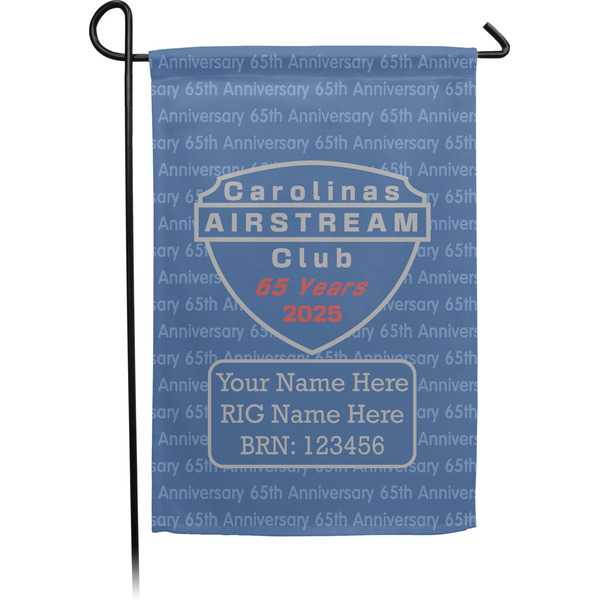 Custom 65th Anniversary of  the Carolina Airstream Club Garden Flag - Small - Double-Sided