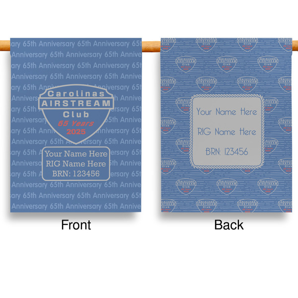 65th Anniversary of  the Carolina Airstream Club Garden Flags - Large - Double Sided - APPROVAL