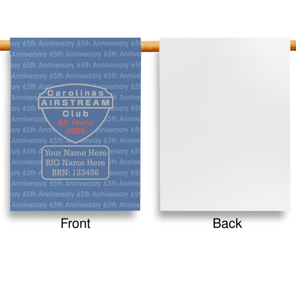 65th Anniversary of  the Carolina Airstream Club Garden Flags - Large - Single Sided - APPROVAL