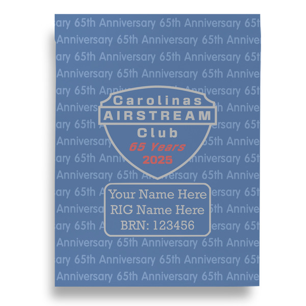 65th Anniversary of  the Carolina Airstream Club Garden Flags - Large - Single Sided - FRONT