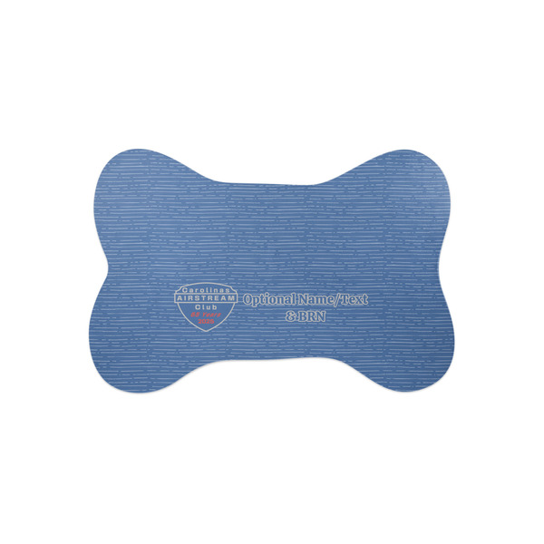 Custom 65th Anniversary of  the Carolina Airstream Club Bone Shaped Dog Food Mat - Small