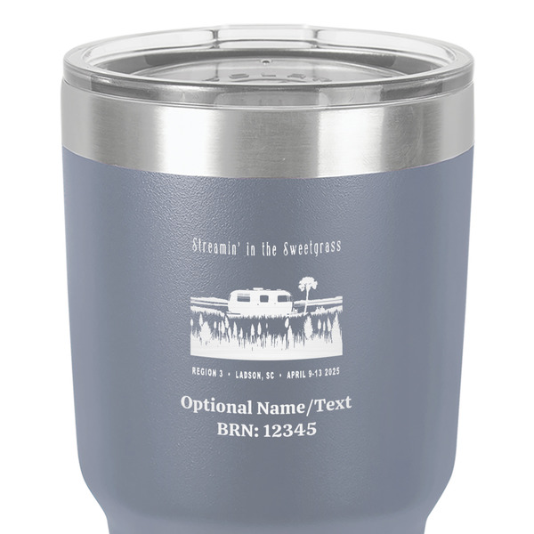 Region 3 - 2025 Rally 30 oz Stainless Steel Ringneck Tumbler - Grey - Close Up