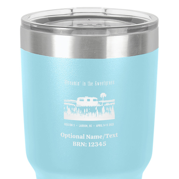 Region 3 - 2025 Rally 30 oz Stainless Steel Ringneck Tumbler - Teal - Close Up