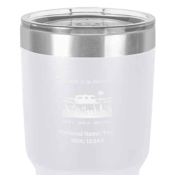 Region 3 - 2025 Rally 30 oz Stainless Steel Ringneck Tumbler - White - Close Up