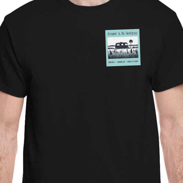 Region 3 - 2025 Rally Black Crew T-Shirt on Model - CloseUp