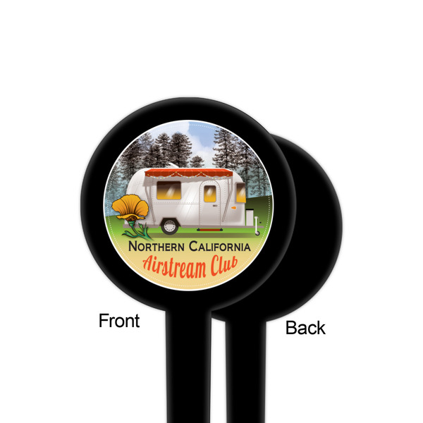 Northern California Airstream Club Black Plastic 4" Food Pick - Round - Single Sided - Front & Back