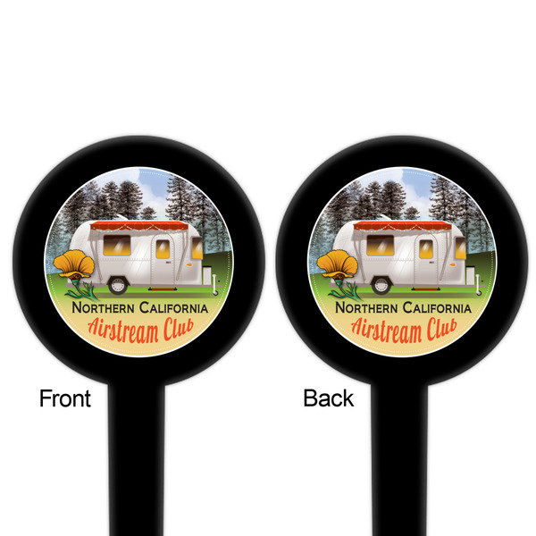 Northern California Airstream Club Black Plastic 6" Food Pick - Round - Double Sided - Front & Back