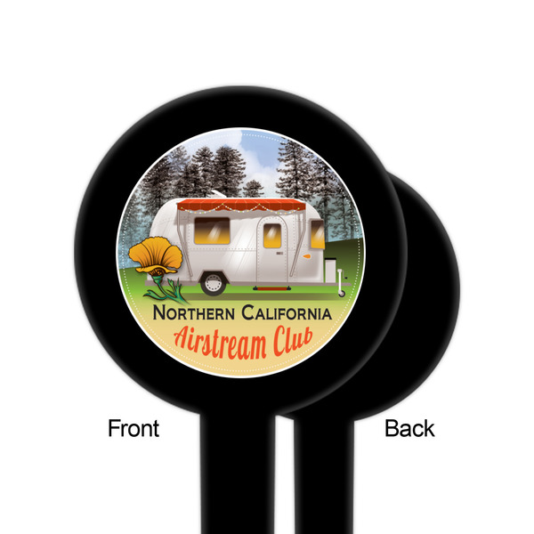 Northern California Airstream Club Black Plastic 6" Food Pick - Round - Single Sided - Front & Back