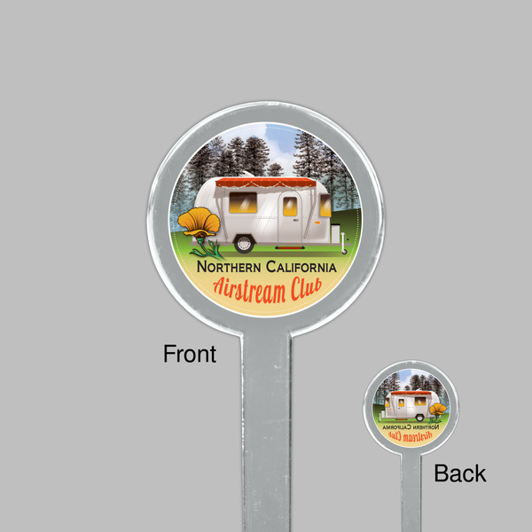 Northern California Airstream Club Clear Plastic 7" Stir Stick - Round - Front & Back