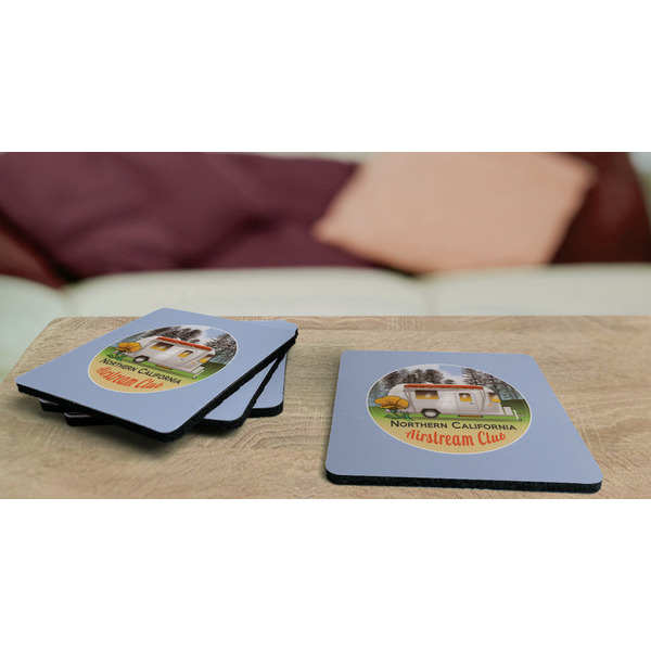 Northern California Airstream Club Coaster Rubber Back - On Coffee Table