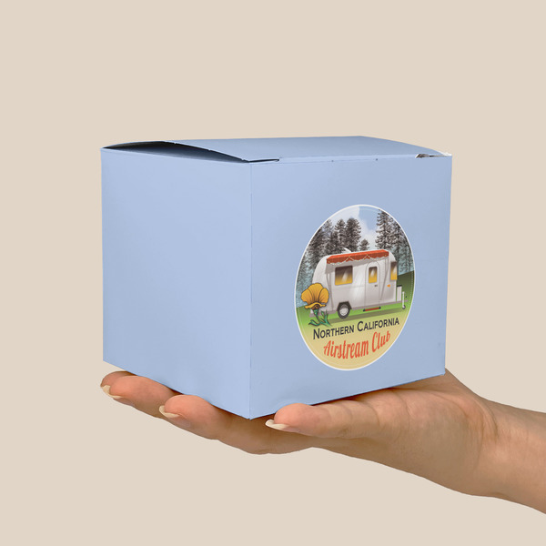 Northern California Airstream Club Cube Favor Gift Box - Scale View
