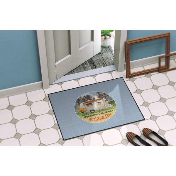 Northern California Airstream Club Door Mat - 24"x18" - Lifestyle - Porch