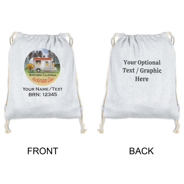 Northern California Airstream Club Drawstring Backpacks - Sweatshirt Fleece - Double Sided - APPROVAL