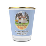 Northern California Airstream Club Glass Shot Glass - 1.5 oz - with Gold Rim - Single