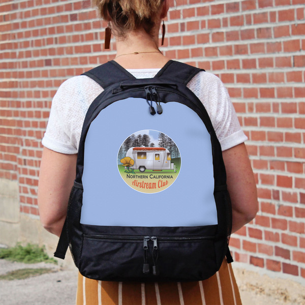 Northern California Airstream Club Large Backpack - Black - On Back