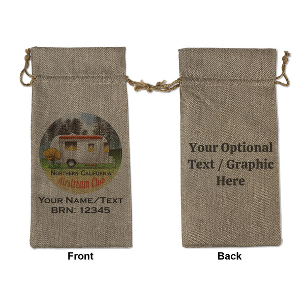Custom Northern California Airstream Club Burlap Gift Bag - Large - Double-Sided
