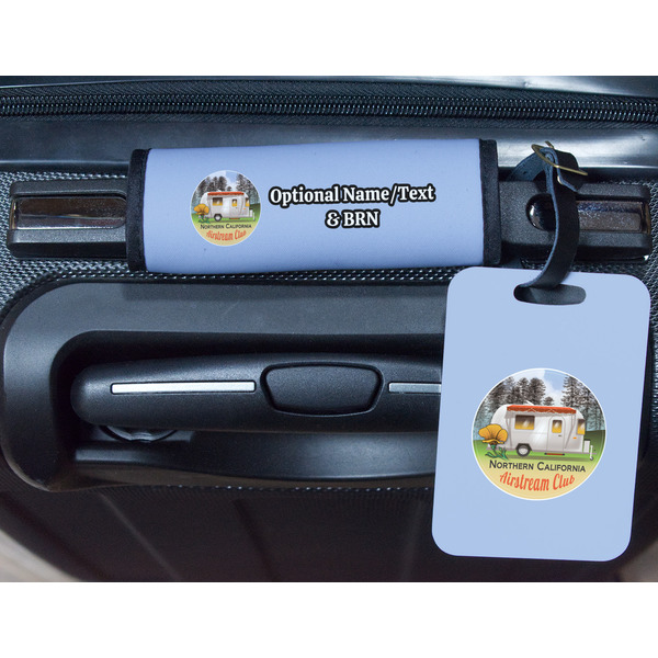 Northern California Airstream Club Metal Luggage Tag & Handle Wrap - In Context