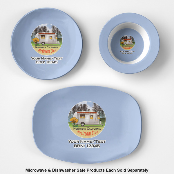 Northern California Airstream Club Microwave Safe Composite Polymer Plastic Dishware - Group