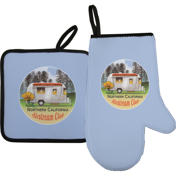 Custom Northern California Airstream Club Oven Mitt & Pot Holder Set