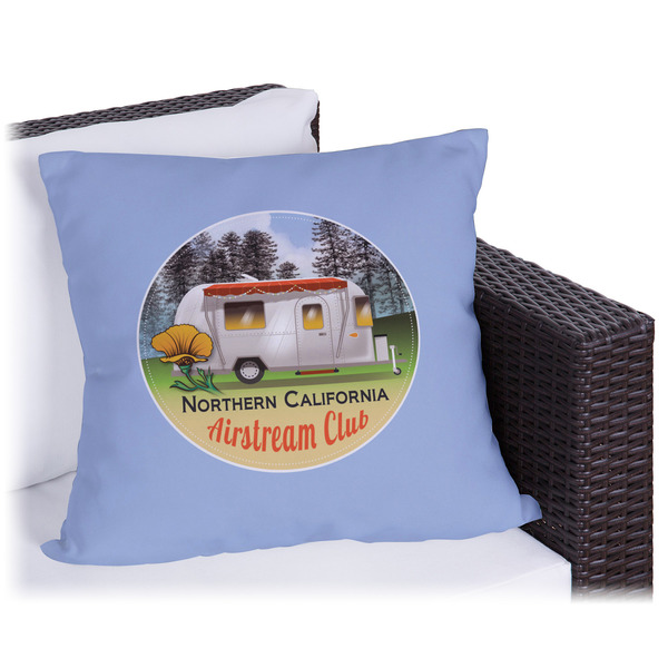 Custom Northern California Airstream Club Outdoor Pillow