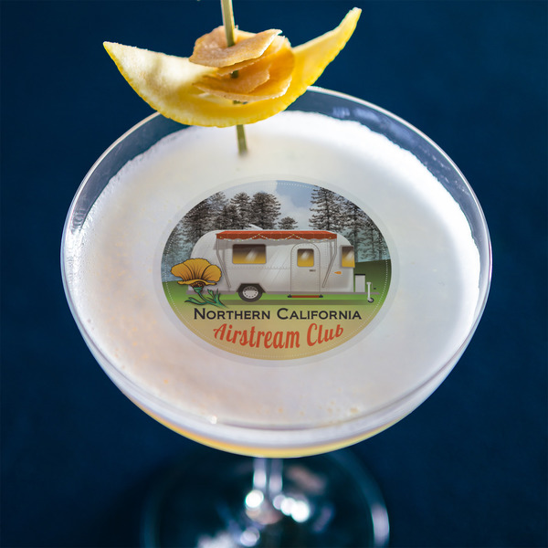 Northern California Airstream Club Printed Drink Topper - Medium - In Context