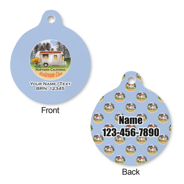 Northern California Airstream Club Round Pet ID Tag - Small - Front & Back View