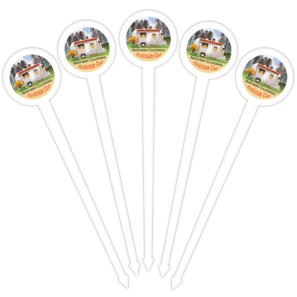 Northern California Airstream Club White Plastic 4" Food Pick - Round - Fan View