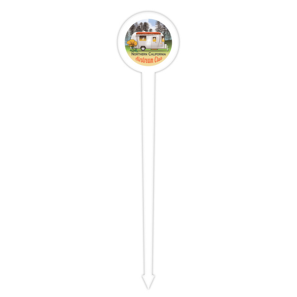 Northern California Airstream Club White Plastic 4" Food Pick - Round - Single Pick