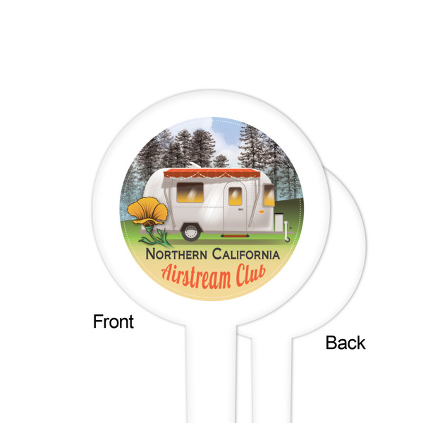 Northern California Airstream Club White Plastic 4" Food Pick - Round - Single Sided - Front & Back