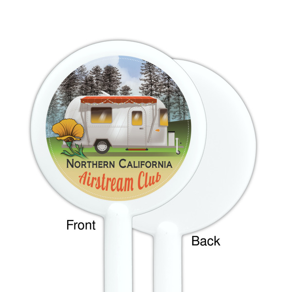Northern California Airstream Club White Plastic 5.5" Stir Stick - Single Sided - Round - Front & Back